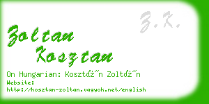 zoltan kosztan business card